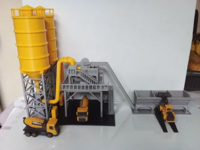 Diorama Fábrica de concreto escala 1:64