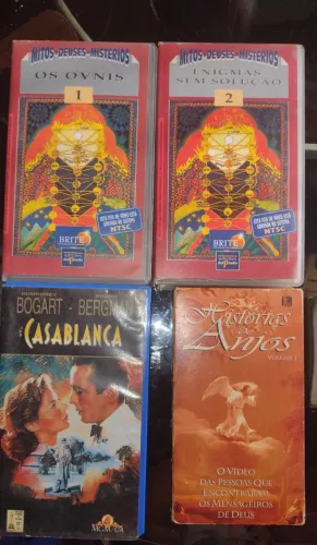 4 fitas vhs, anjos, ovnis , filme casablanca