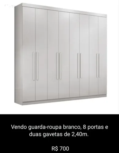 Guarda roupa de 8 portas 2 gavetas de 2,40metros