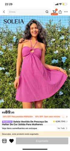 Vestido rosa da shein