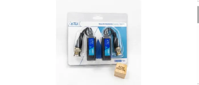 Balun Passivo para Câmera de Segurança CFTV - Aitek P101 (Par) - Novo