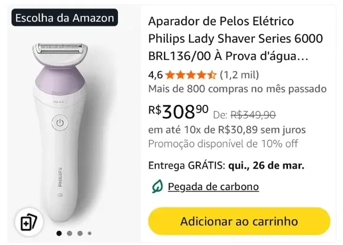 Aparador de pelos Feminino em ótimo estado (Arraste para o Lado)