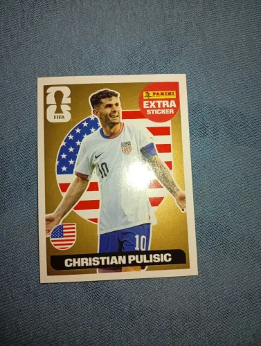Figurinha EXTRA sticker do CHRISTIAN PULISIC de ouro