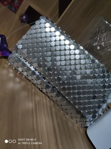 Bolsa de brilho prata