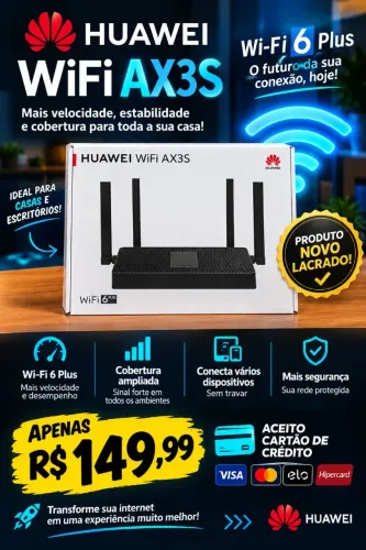? **ROTEADOR HUAWEI WiFi AX3S - Wi-Fi 6 Plus** ?