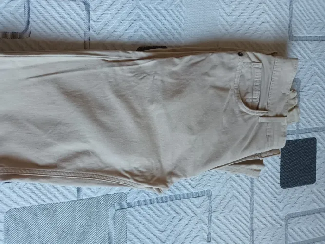 Calça de sarja, masculina, slim, número 38