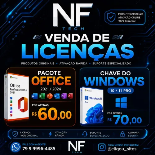 Licença do office e chave Windows 