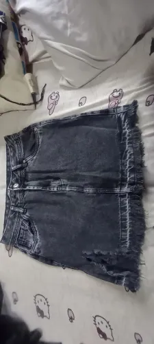 Saia jeans preta