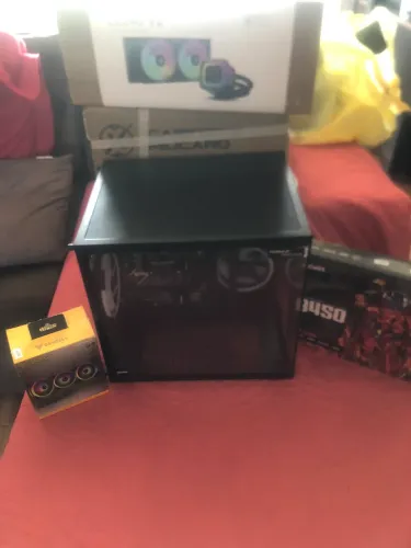 Kit PC gamer Completo-Placa mãe B450M,WC Deepcool , Gabinete e Fans ( com caixa )
