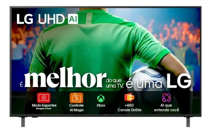 Smart TV LG UHD AI UA75 50" - 4K HDR10 Pro Processador ?7 AI Ger 8 webOS 25 - Lacrada!!!