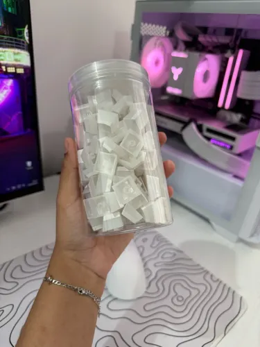 Teclas transparentes / Keycaps Pudding Completo ? estado de novo