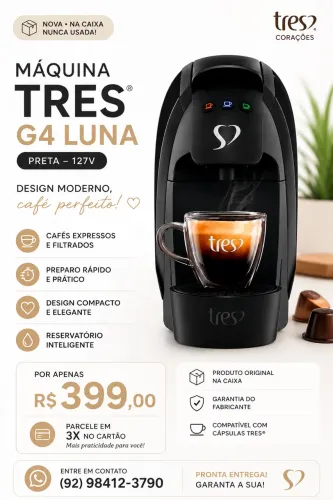 Cafeteira na caixa 3 corações NOVO