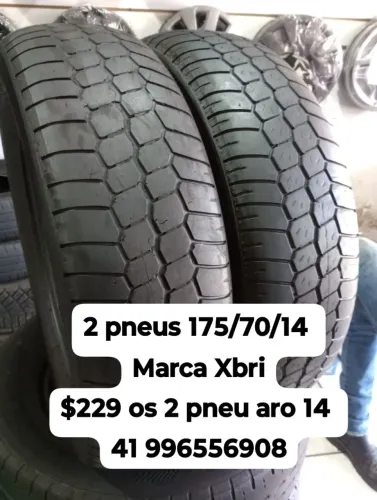 Pneus 175/70/14 marca Xbri $229 os 2 pneu aro 14 usados roda muito ainda não é remold