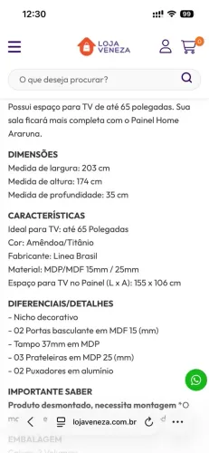 Painel de TV novo - até 65 polegadas
