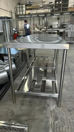 Bancada Inox 1,10m Mesa de Produção Comercial