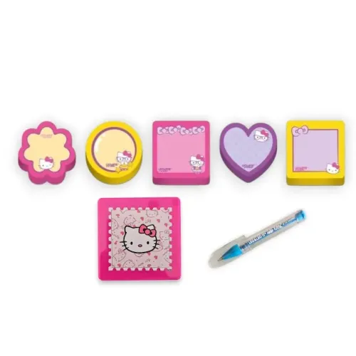 Hello Kitty - 5 Mini Blocos + Caixa Decorada E Mini Caneta