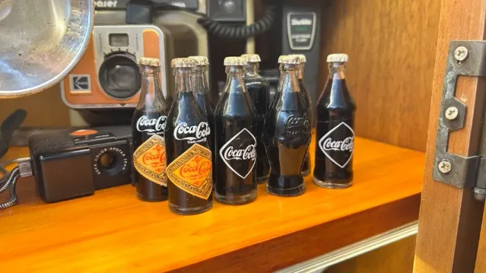 8 mini garrafas coca cola
