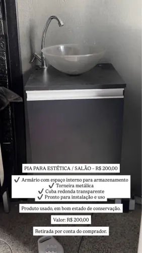 Pia com Cuba e torneira