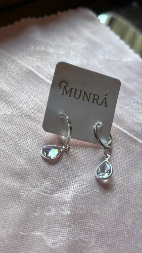Brinco prata cristal semijoia Munrá