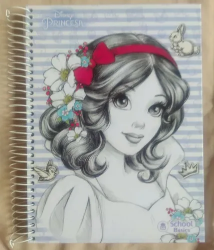 Caderno Princesas Disney - Branca de Neve (200 folhas)