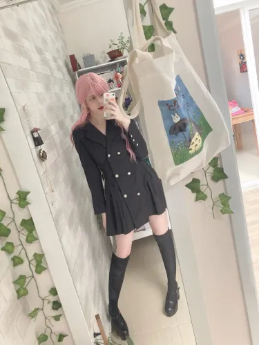 Vestido sobretudo preto