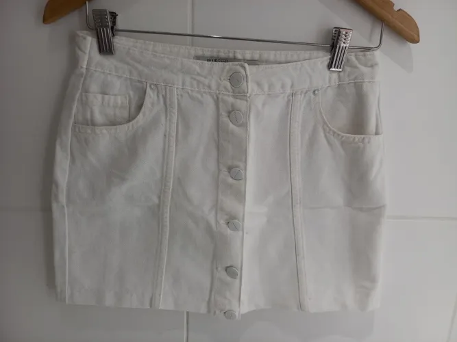 Saia jeans branca