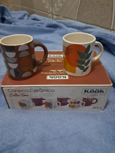 Jogo de  caneca cerâmica  6 unidades 80 ml