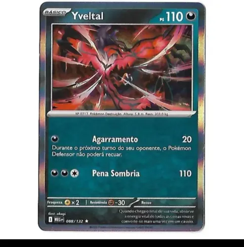 Carta Pokémon Yveltal Foil Original Copag
