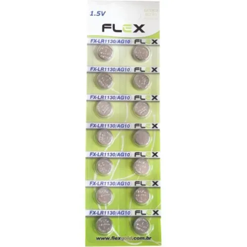 Pilha Bateria Botão LR1130 1,5 V AG10 - Flex