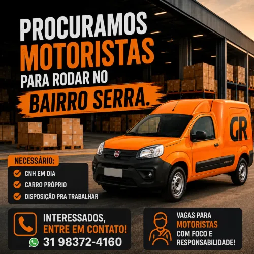 Oportunidade para motoristas - bairro Serra