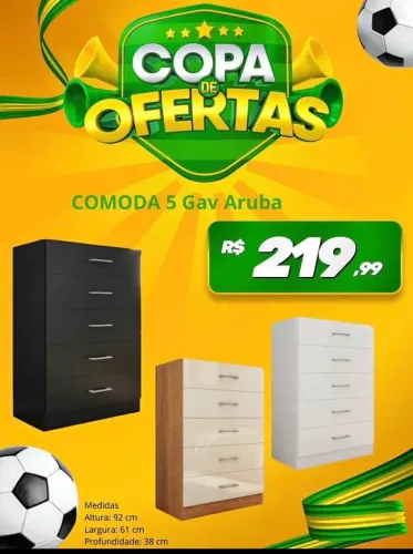 CÔMODA 5 GAVETAS SUPER PROMOÇÃO LIQUIDAÇÃO MALUCA