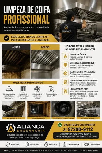 Limpeza de coifas e dutos