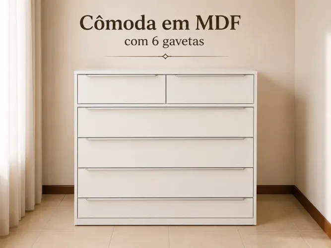 Cômoda Mdf 6 gavetas