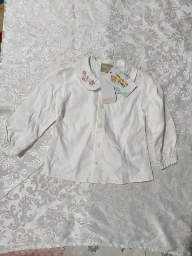 Camisa infantil branca tamanho 1 Marca milon