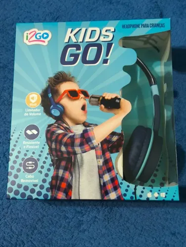 Fone de Ouvido Infantil i2GO Kids GO! Azul - Limitador de Volume 85 dB