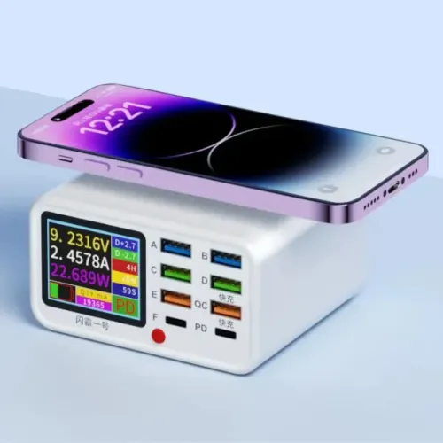 Carregador USB e Indução Medidor De Corrente TengShuai 8 Portas | NOVO