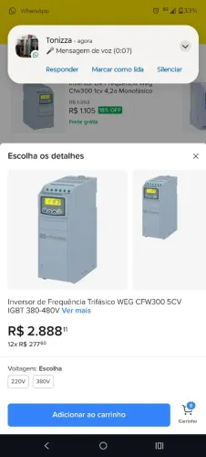 Inversor de frequência Weg