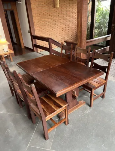 Mesa de Jantar Extensível - 4-6-8 lugares - Imbuia
