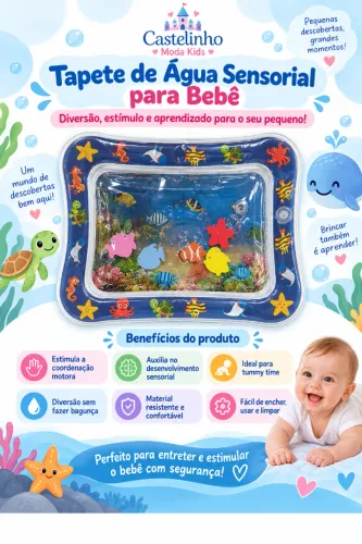 Tapete para Bebês de Água Inflável Sensorial Interativo