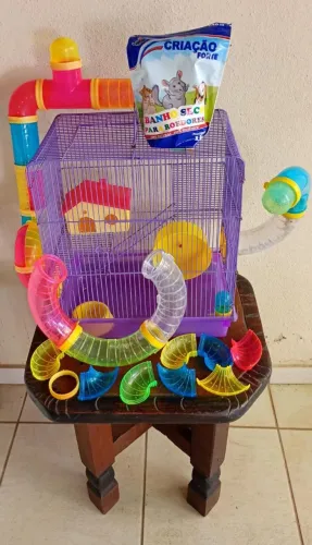 GAIOLA para Hamster com acessórios 