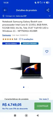 Notebook Samsung