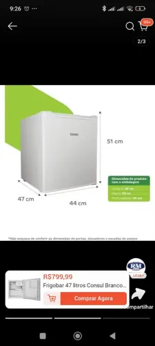 Frigobar Midea 47L 110V