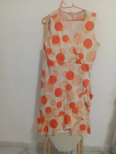 Vestido GG com estampa laranja