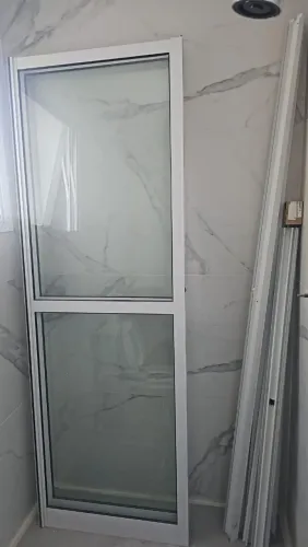 Porta 2 folhas de correr 1,50 ×2,10 alumínio branca 