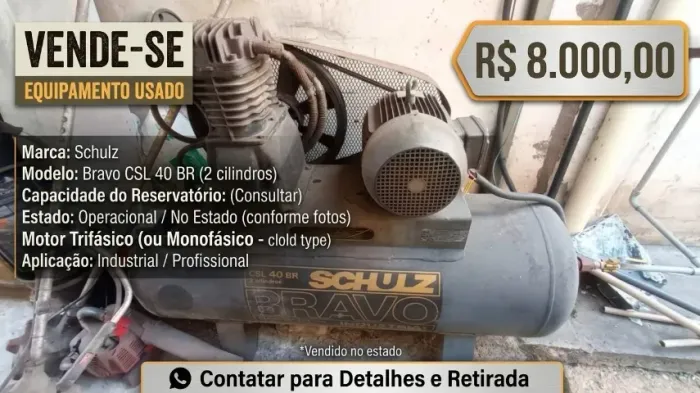 Compressor de ar usado (ótimo estado de conservação