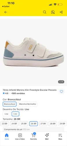Tênis novo klin