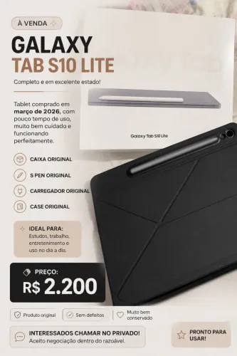 ? Galaxy Tab S10 Lite ? Completo e em excelente estado!
