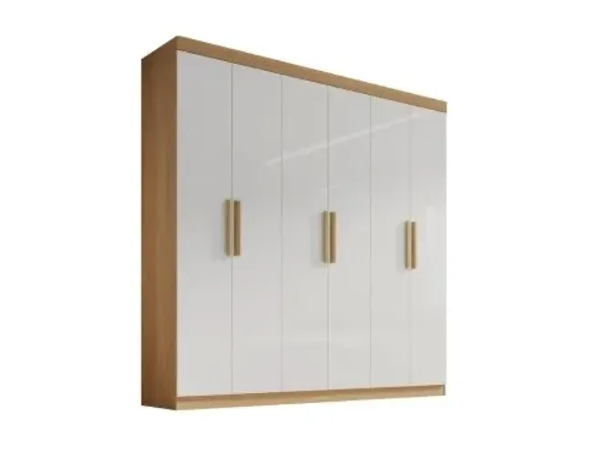 Guarda-Roupa Colibri 6 Portas e 6 Gavetas - Cinamomo/Off White l43