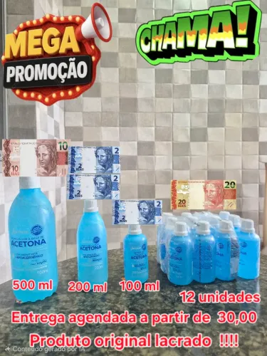 Acetona farmax com vários tamanhos