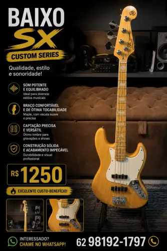  Baixo SX Jazz Bass 4 Cordas | Cordas Novas | Regulado por Luthier | R$ 1.250